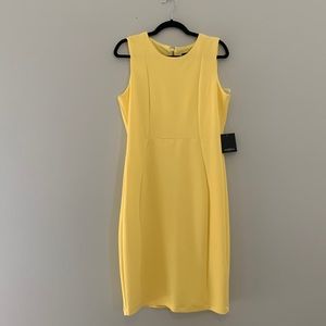 Yellow Sleeveless Sheath Dress